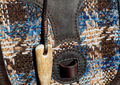 sac bandoulière cuir artisanal tissu lainé bois de renne