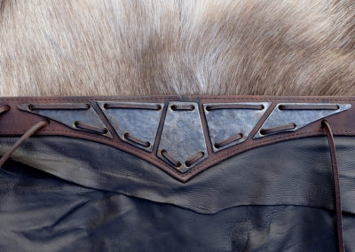 ceinture ethnique tribal cuir renne métal forgé