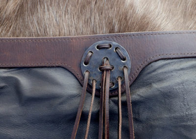 ceinture ethnique tribal cuir renne métal forgé
