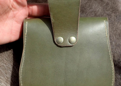 escarcelle pochette de ceinture cuir artisanale médiévale jaspe
