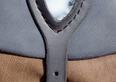 escarcelle pochette de ceinture cuir artisanale médiévale opale dendritique